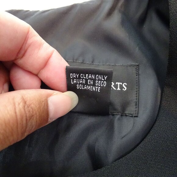 Vintage John Roberts Women Black Beaded Waist Midi Dress Size 6 Square Neck - Picture 9 of 14